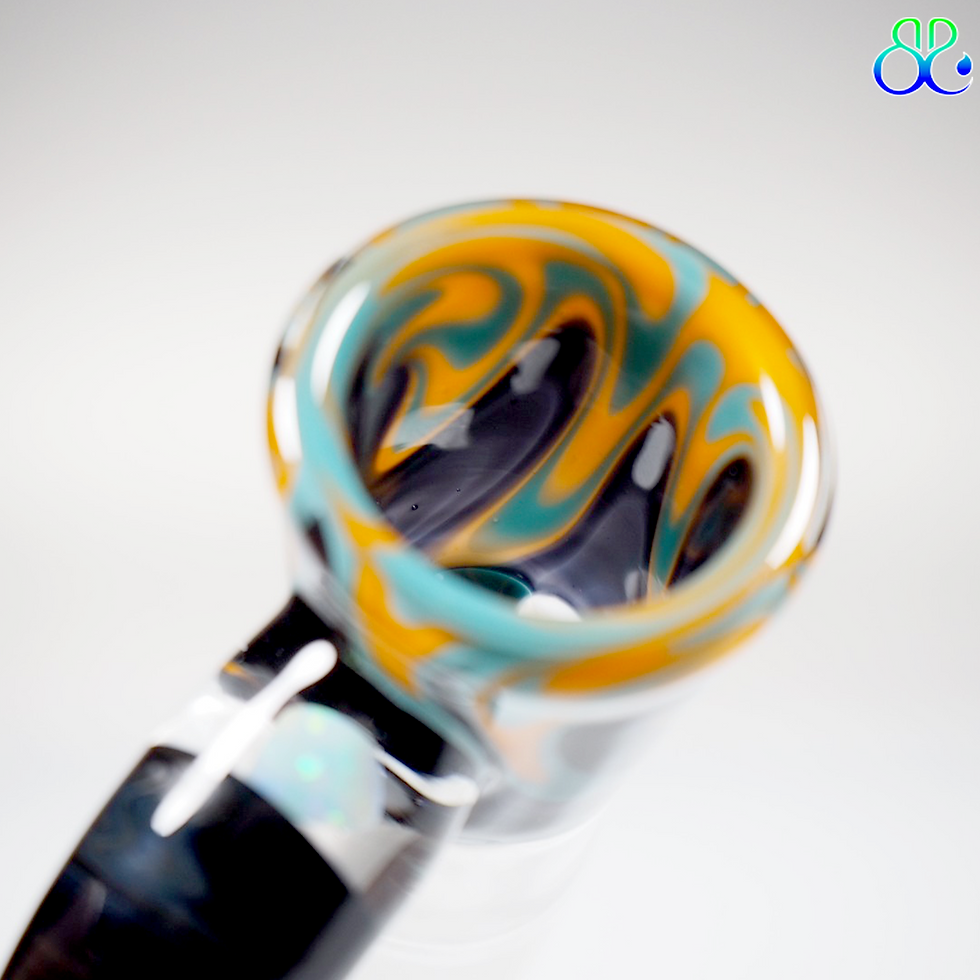ภาพขนาดย่อ: 18mm Slide 4Holes Black + Lava + Opaque Aqua with Opal