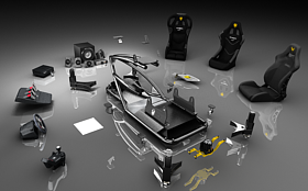Vesaro Modular Design, Cobra Seats, Buttkicker Advance BKA300, D-Box Motion Physics System, Logitech Z906, Thrustmaster T500RS, Fanatec