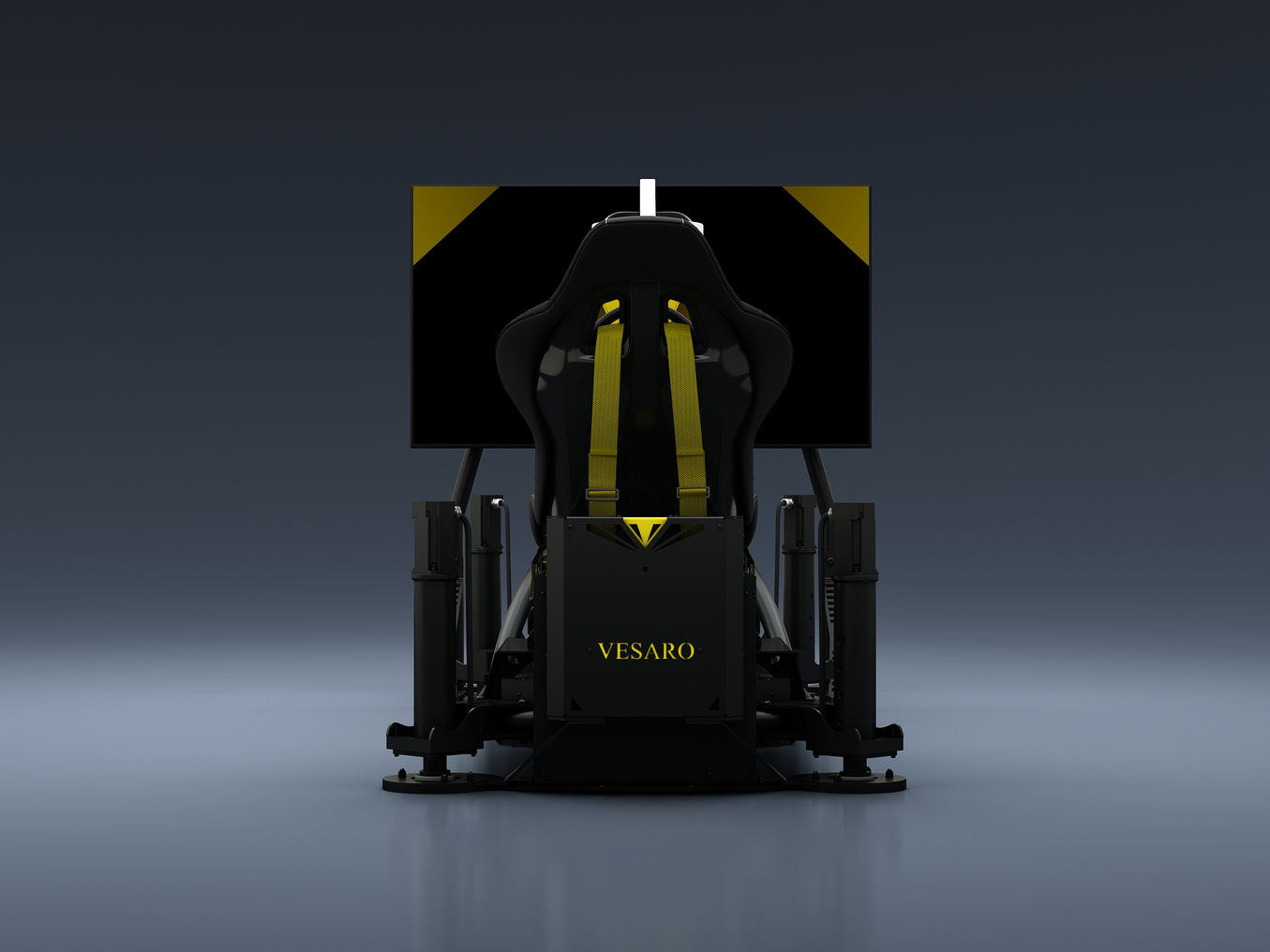 Professional VR racing simulator Vesaro I Stage 5 with ultimate motion platform, elite VR cockpit, and headset system