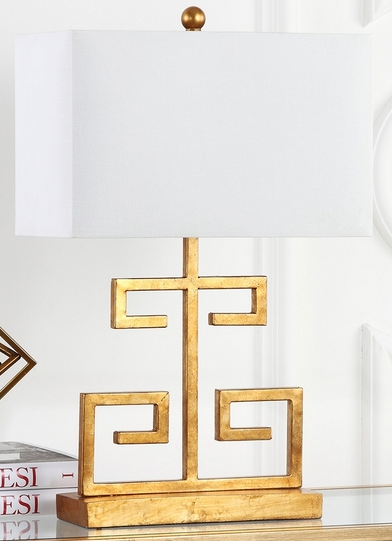 Thumbnail: 25" Greek Key Table Lamp - Gold or Silver - Set of 2