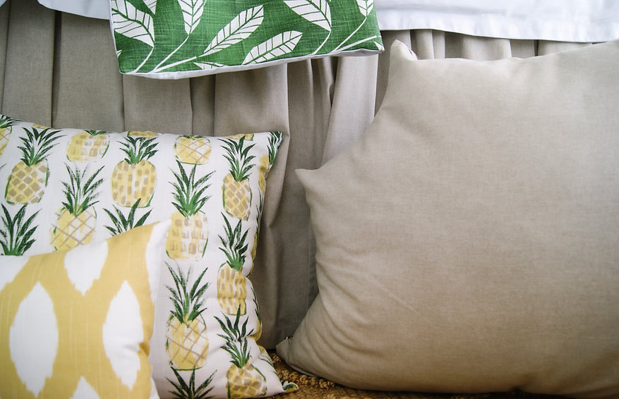 Dorm Room Bedskirt, neutrally decorated dorm room, quality dorm room bedskirts and decor