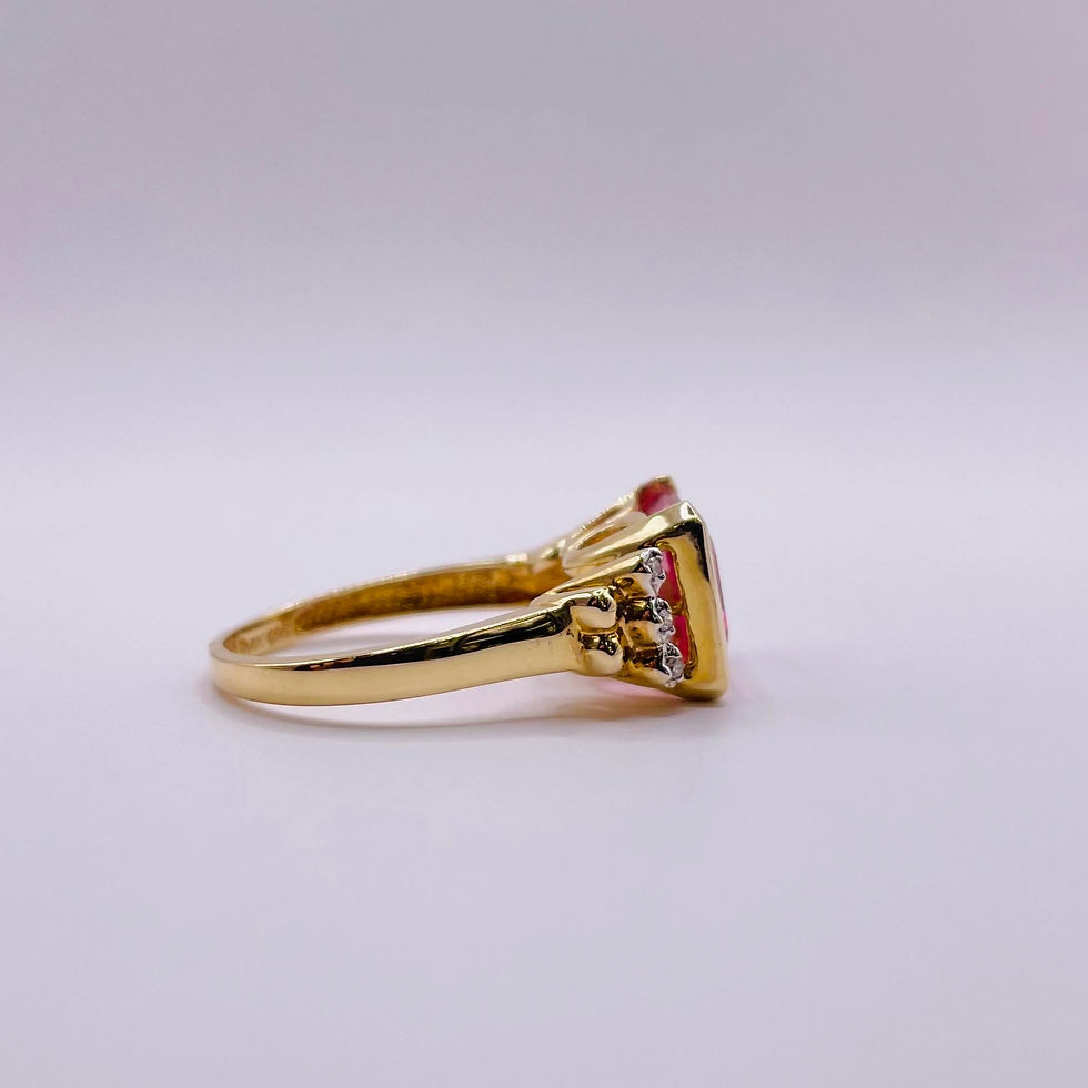 Thumbnail: Pink Topaz and Diamond Ring