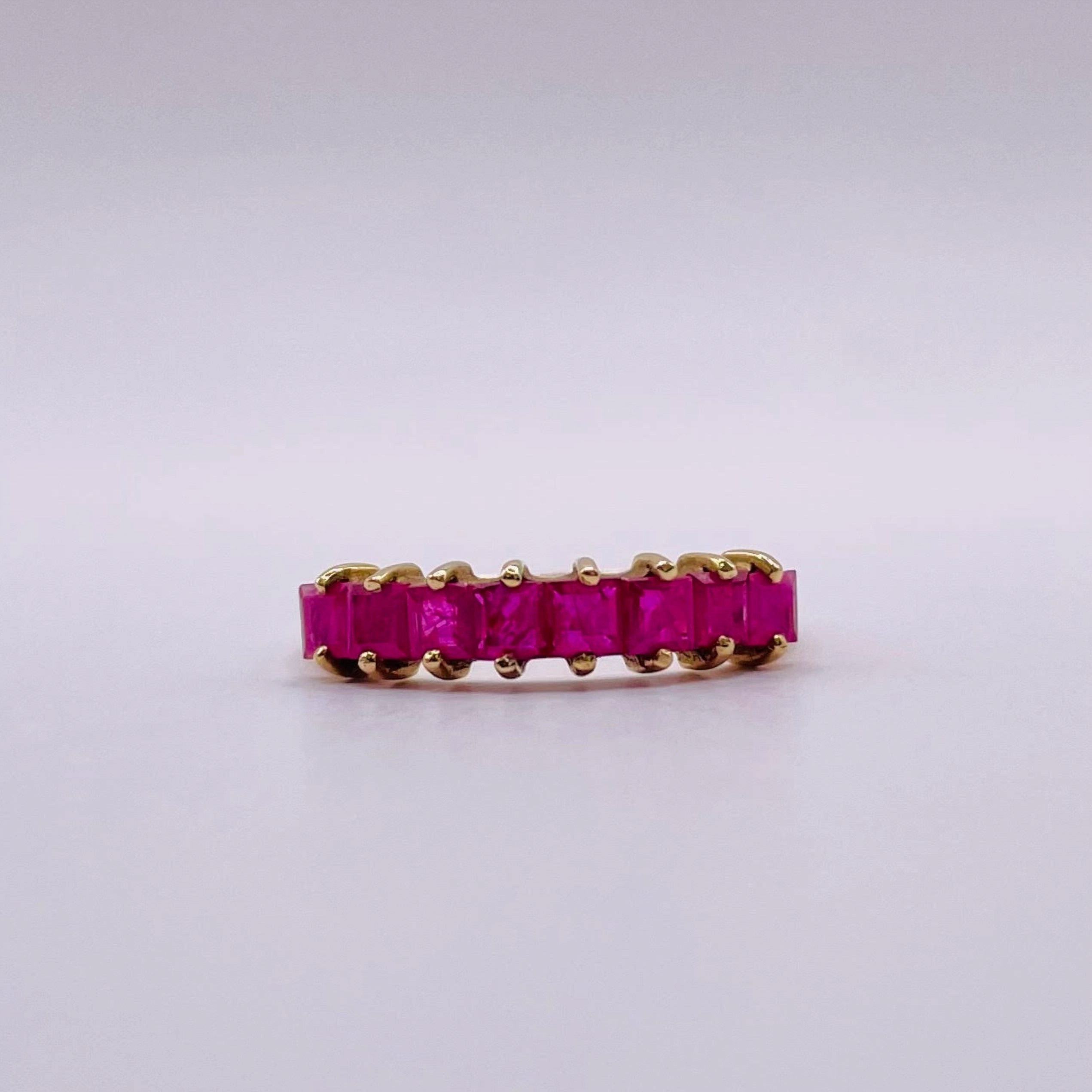 Ruby Princess Cut Row Ring