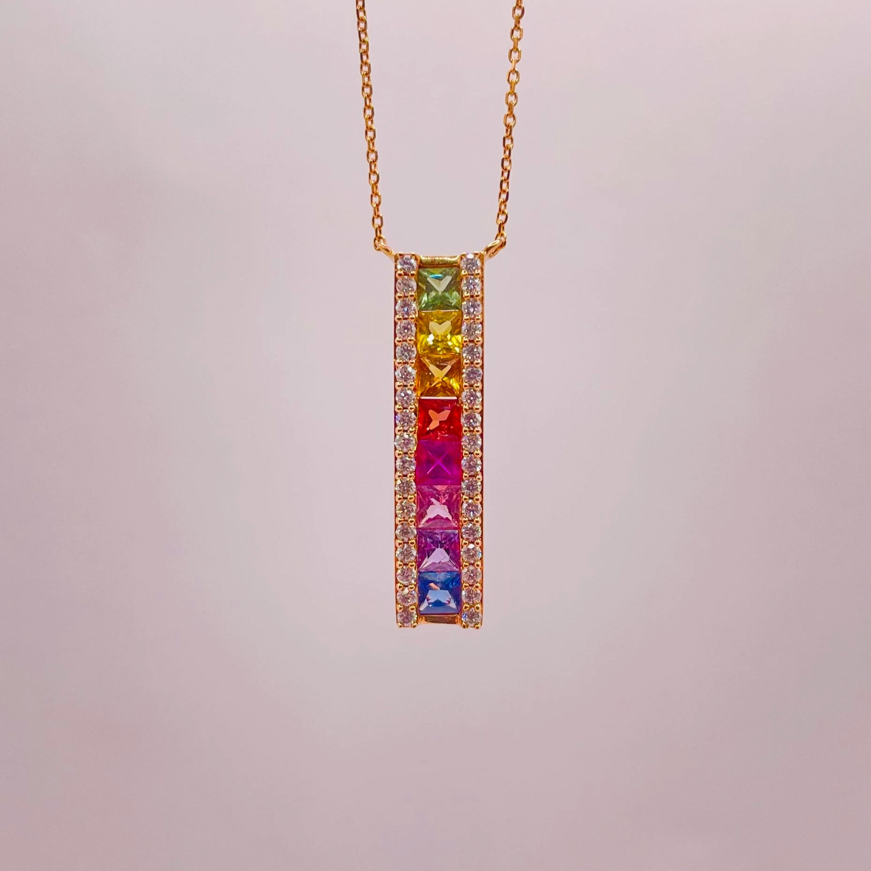 The Sapphire Rainbow Row Necklace