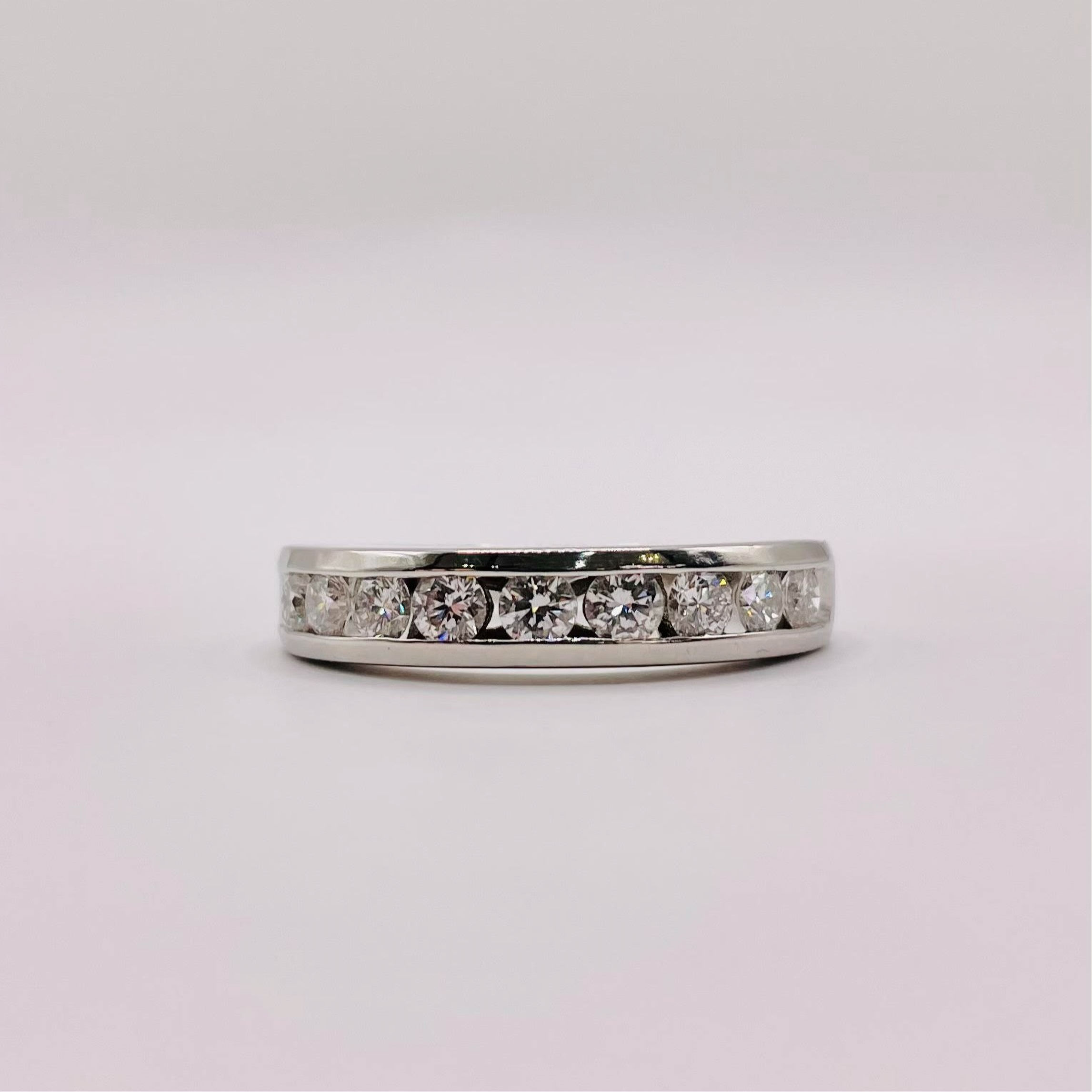 Chunky Hollow Channel Half Eternity Ring