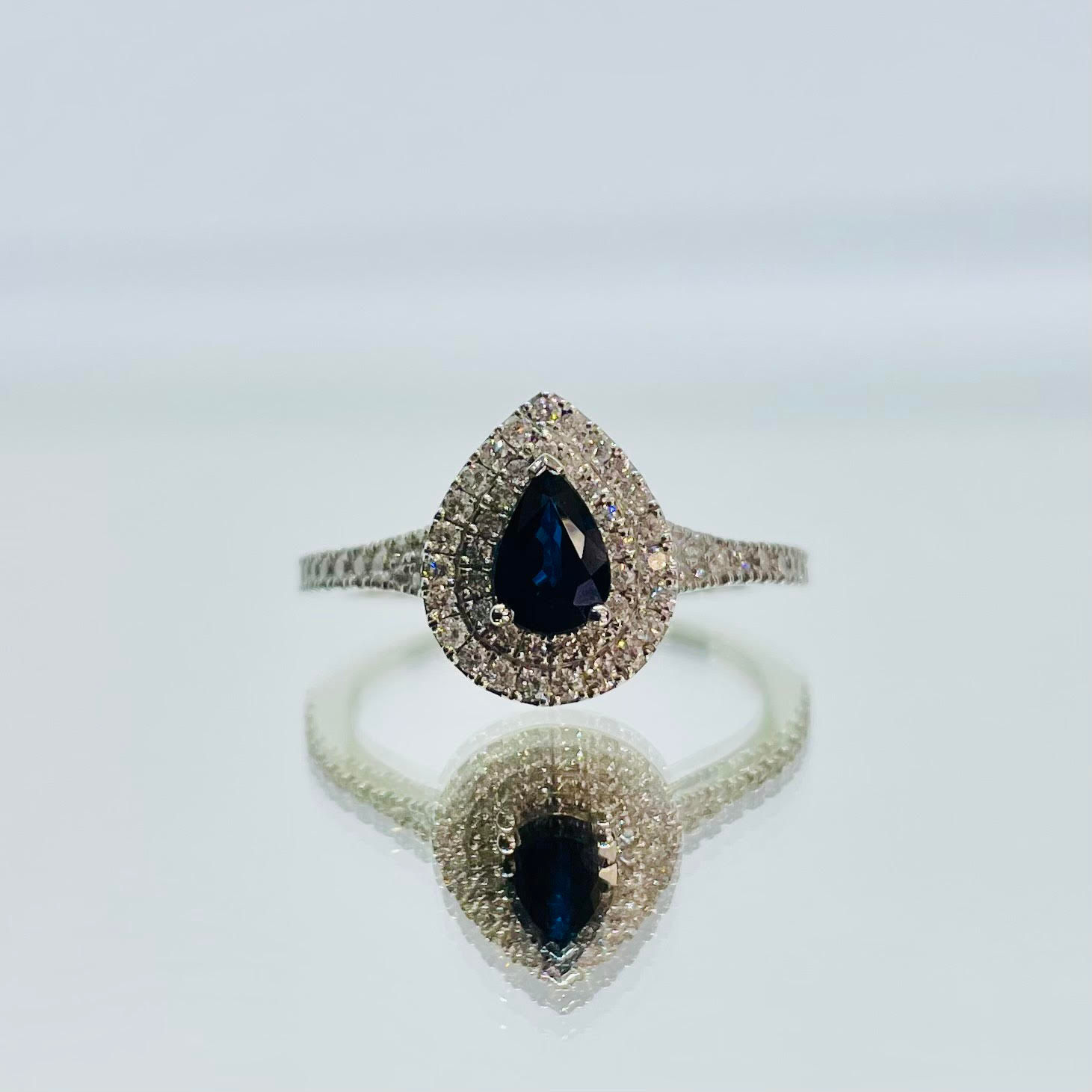 Sapphire Teardrop Statement Ring