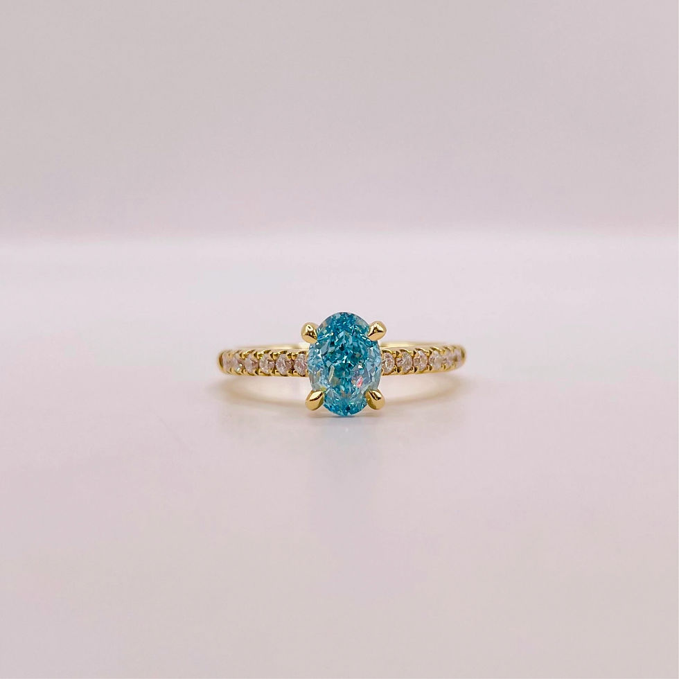 Lab Grown Blue Diamond Ring
