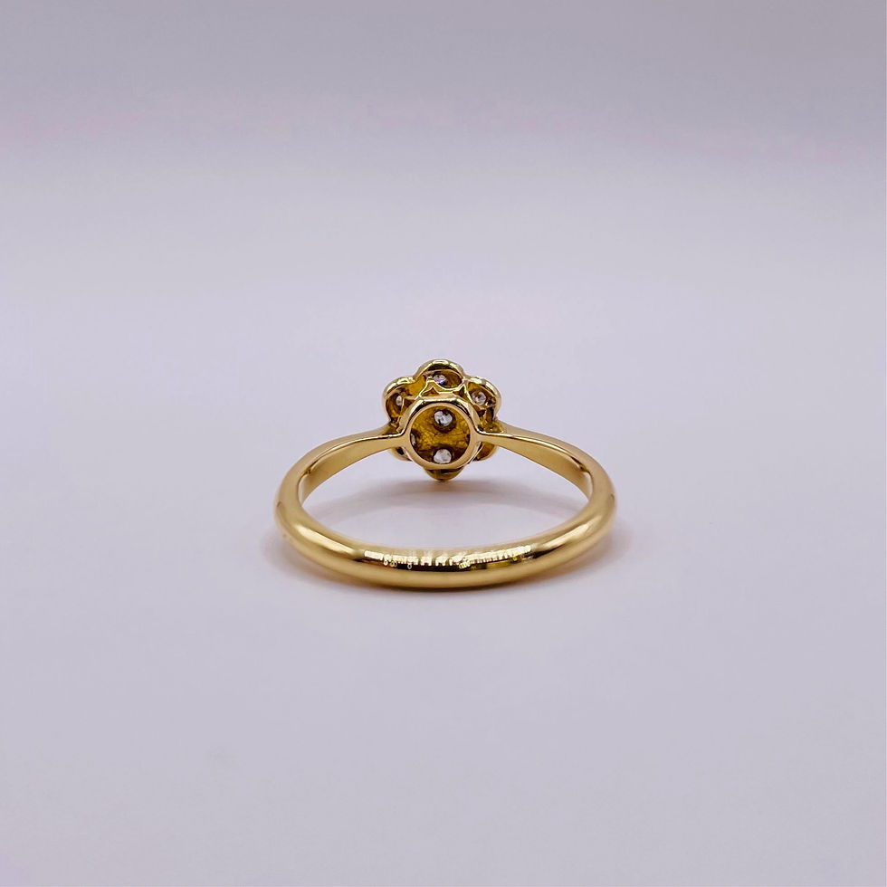 Thumbnail: Vintage Deep Set Diamond Flower Cluster Ring