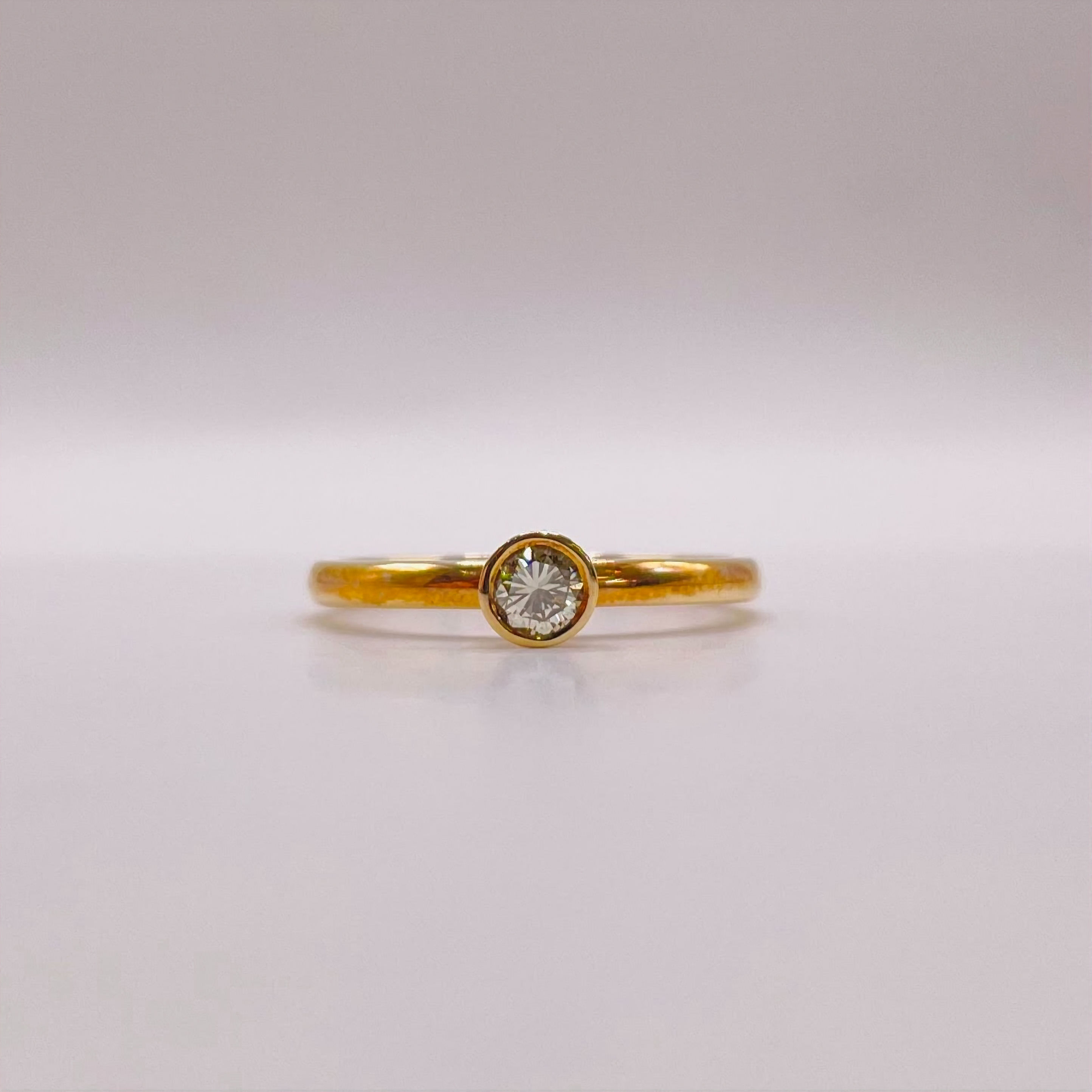 Solitaire Round Rub Over Ring