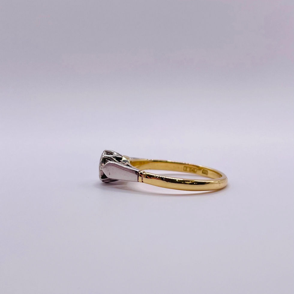 Thumbnail: Vintage Round Solitaire Mixed Metals Engagement Ring