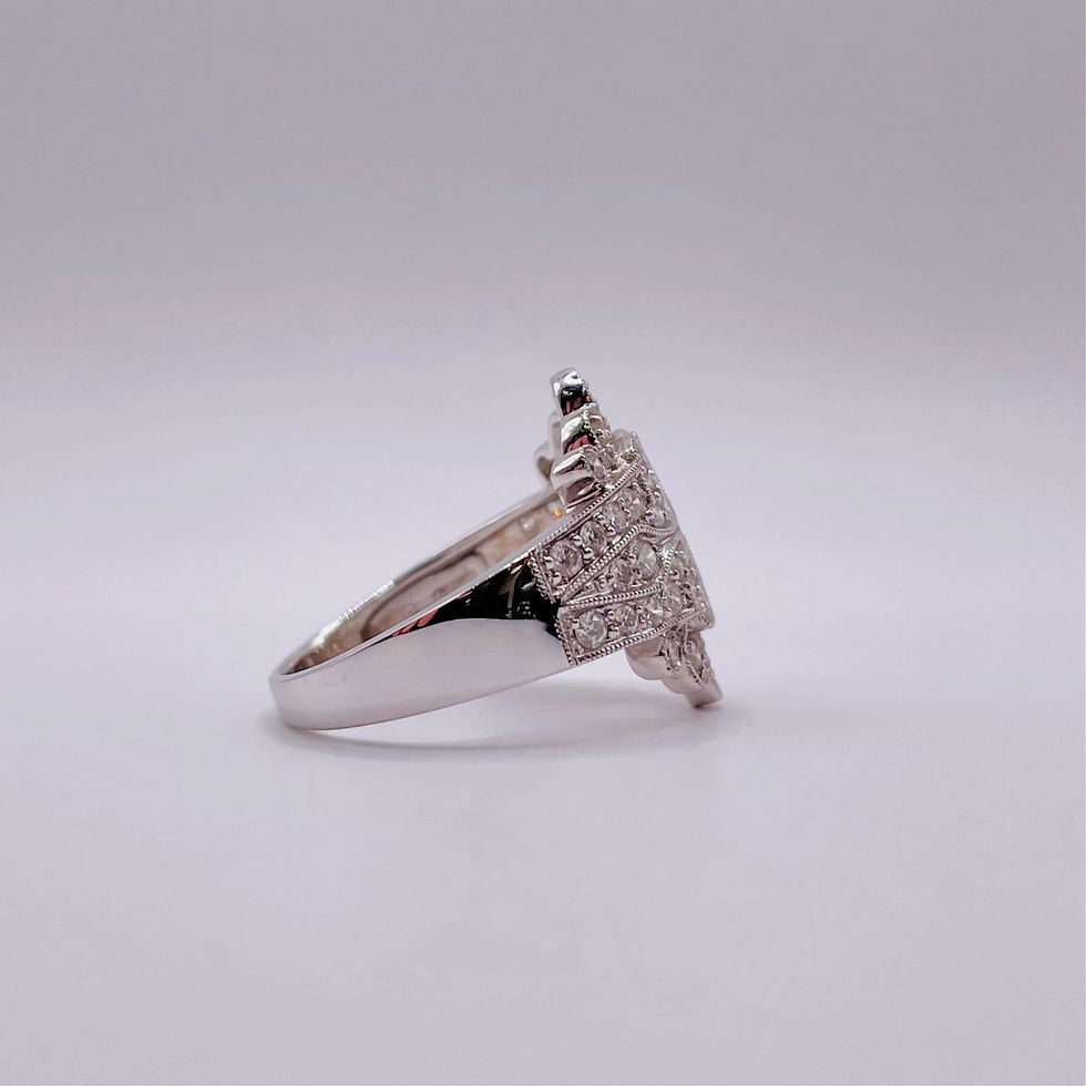 Thumbnail: Milgrain Edge Diamond Cluster Statement Ring