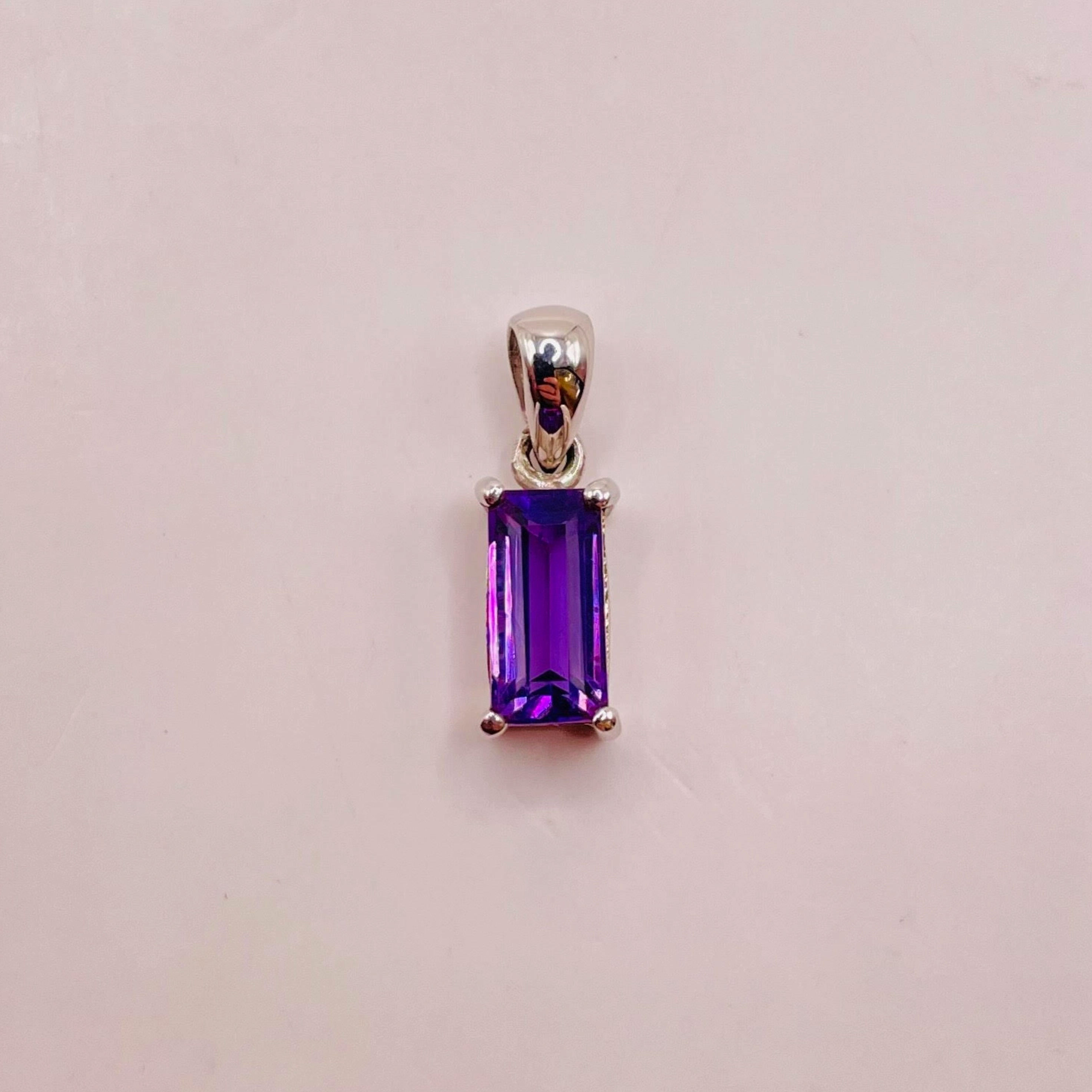 Amethyst Baguette Pendant