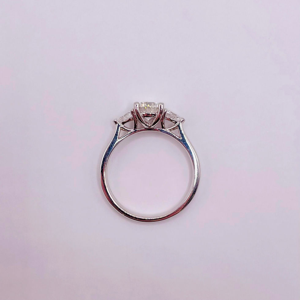 Thumbnail: Round and Pear Trilogy Engagement Ring