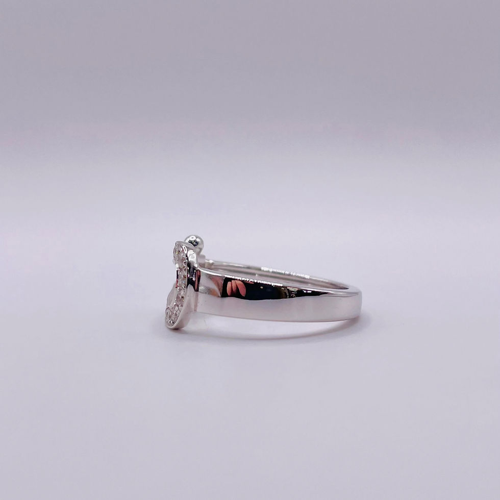 Thumbnail: Diamond Horseshoe Buckle Ring