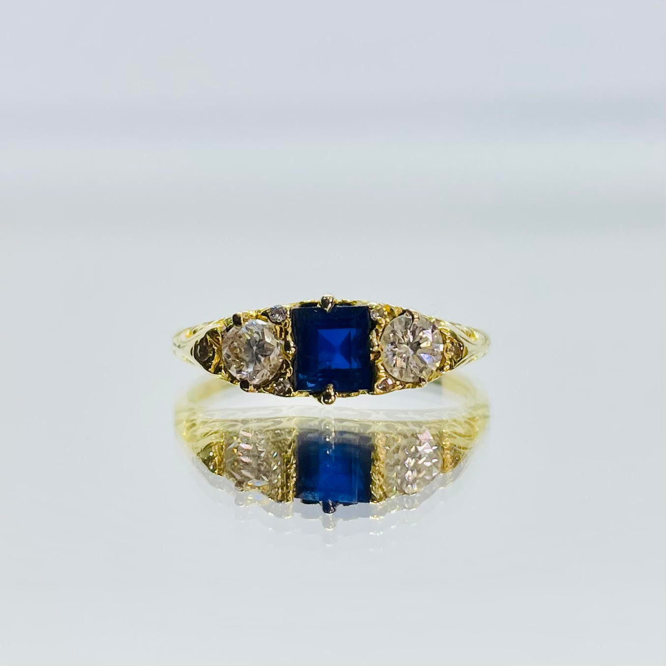 Antique Square Sapphire Ring