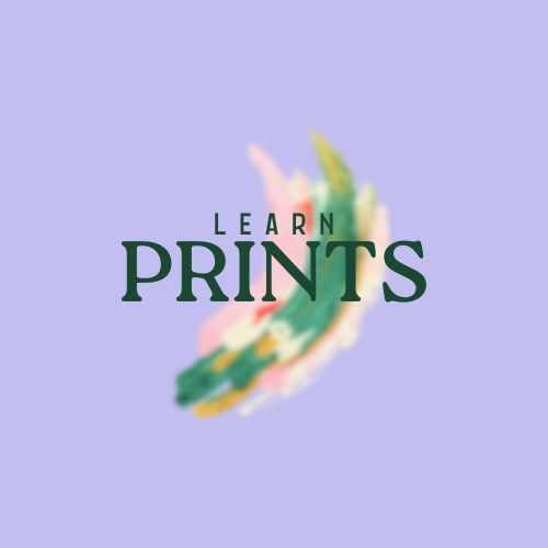 This is an image of a swatch of paint that is smeared. This image is the logo for Learn Prints, a product, where the art teaches your something by scanning a QR code.