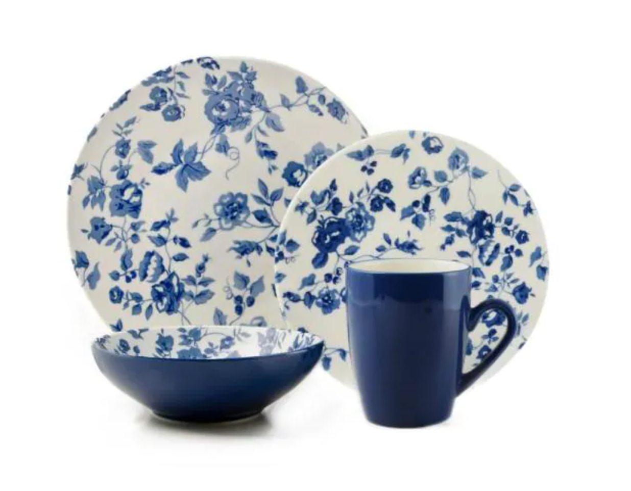 Blue Country Floral Service Set