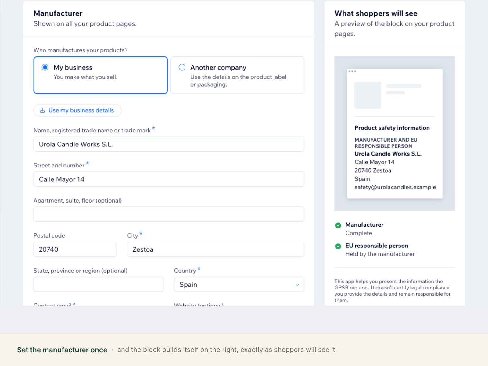 GPSR Product Safety Info screenshot 1