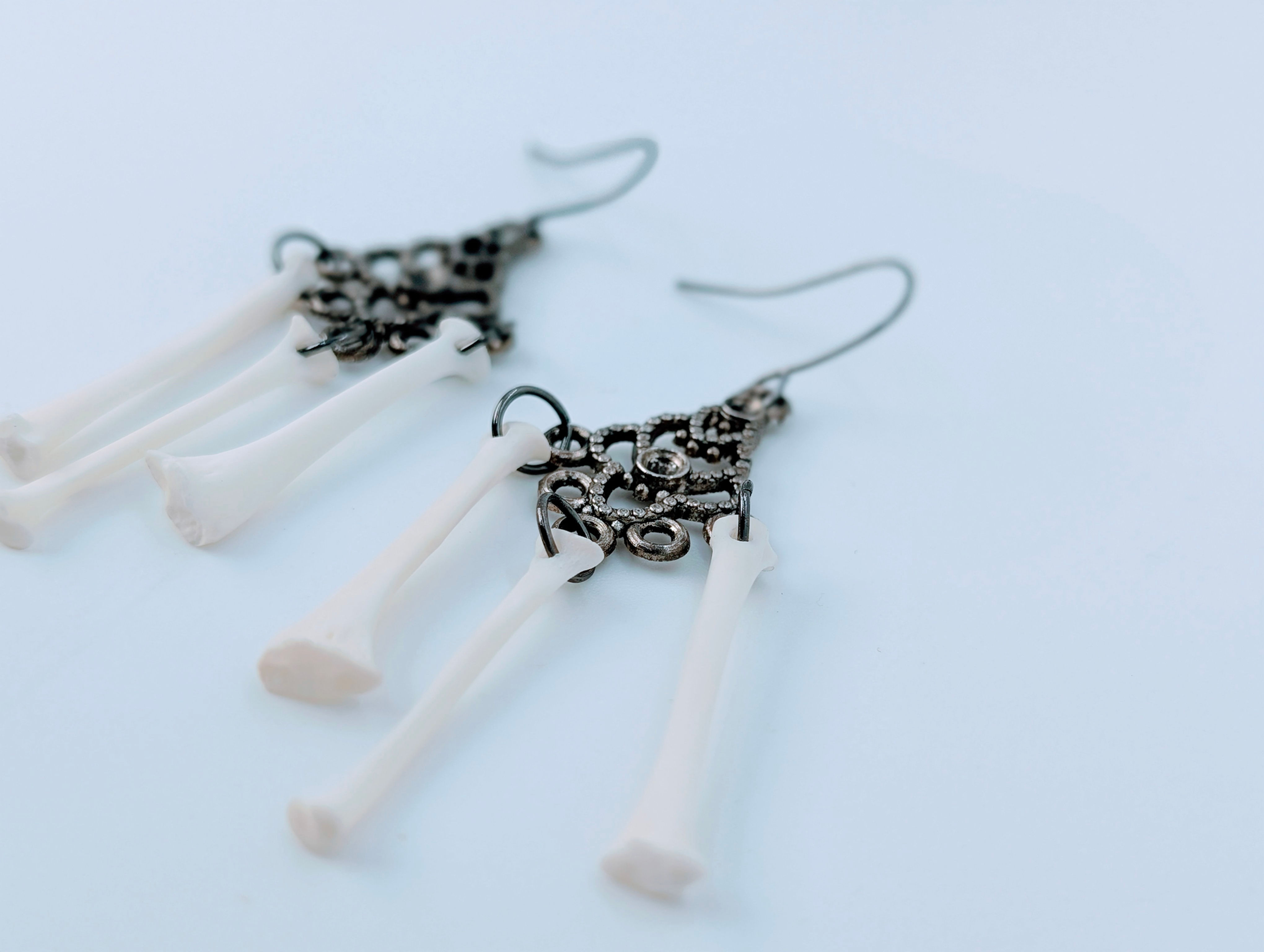 Iguana Radius, Humerus & Ulna Chandelier Earrings