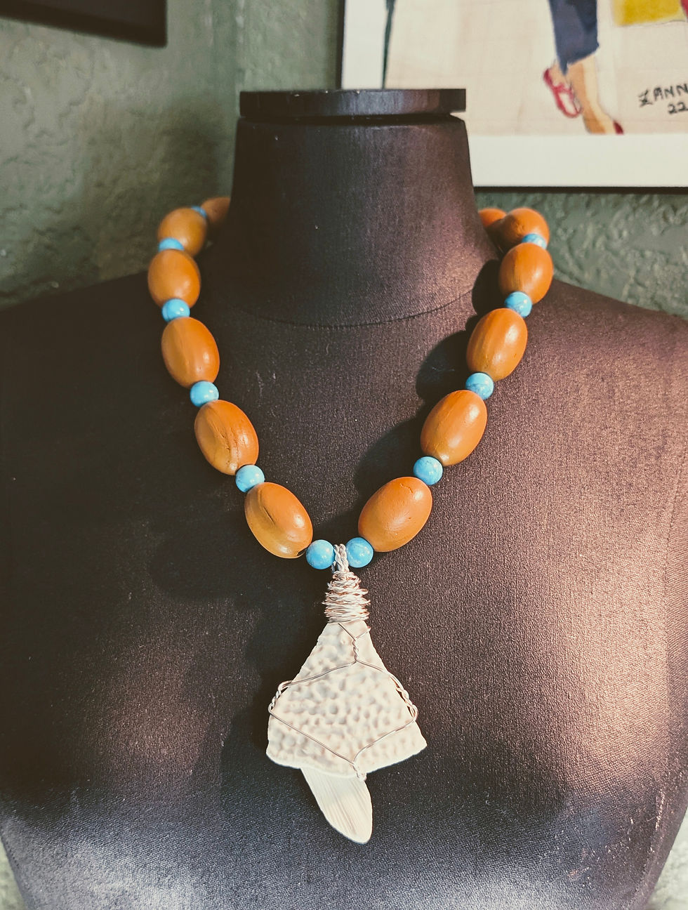 Bisbee Turquoise & Softshell Turtle Necklace