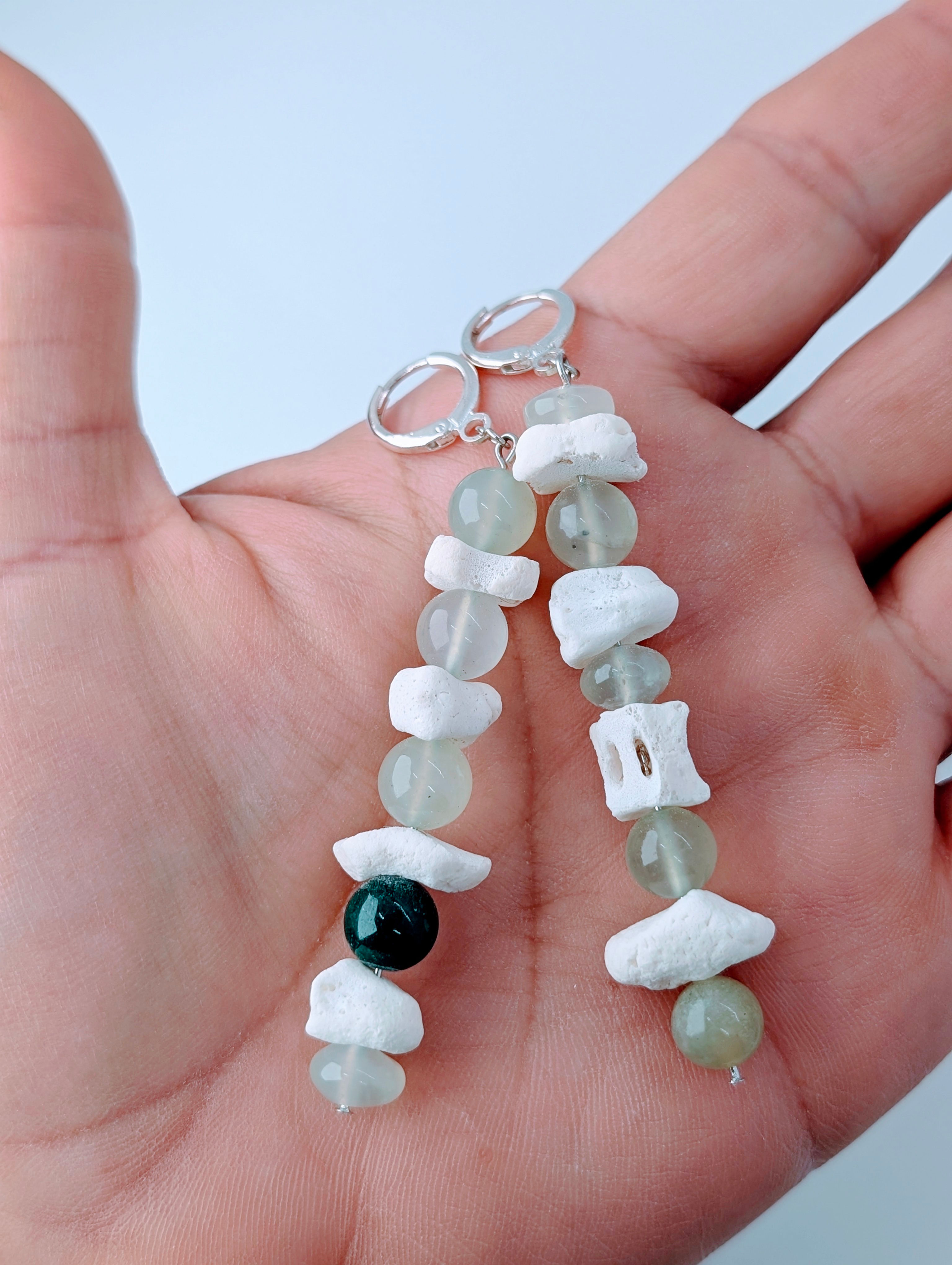 Local Venice Goat Bone & Jade Dangle Earrings | Bone Boutique