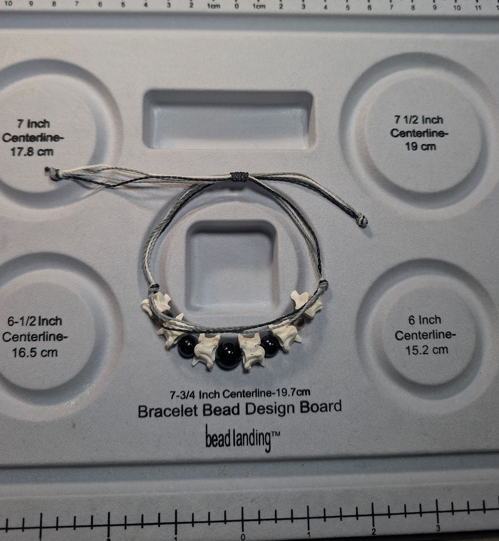 Thumbnail: Onyx and Smoky Quartz Everglades Python Vertebrae Bracelet | Bone Boutique