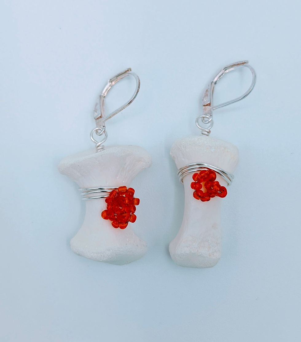 Miniatura: The "Orange Caviar" Alligator Earrings  Anatomical Loom Collection