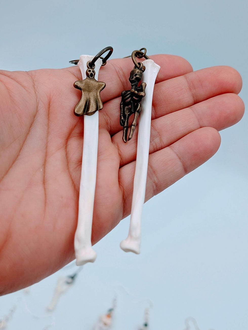 The Ghost & Skeleton Set: Real Raccoon Radius Earrings