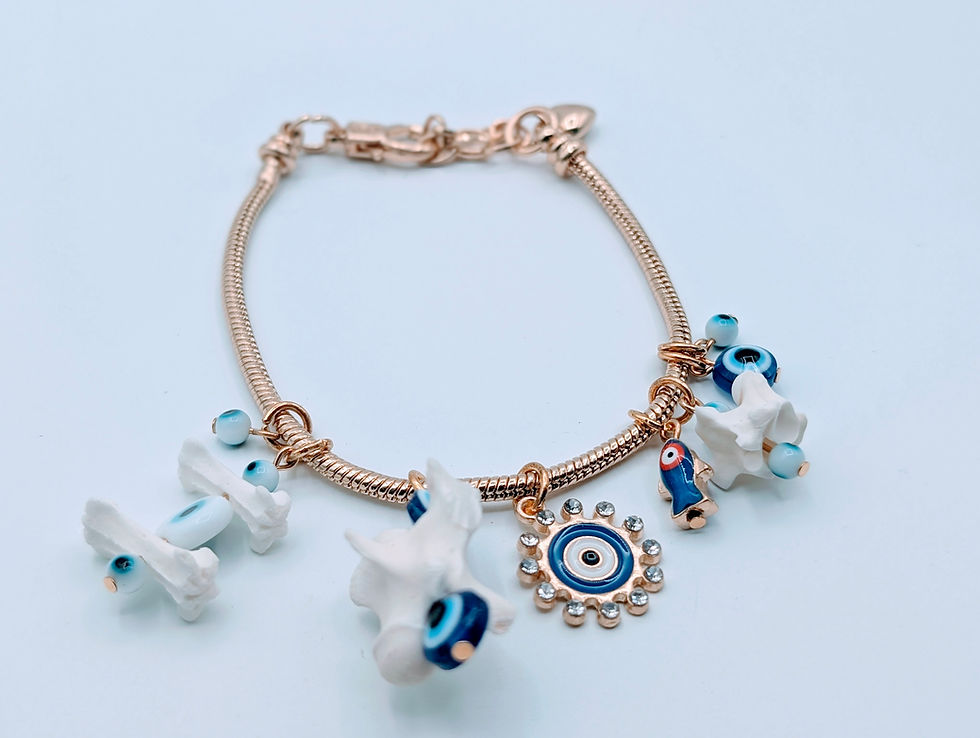 Thumbnail: Bone Charm Snake Chain Bracelet with Python & Turtle
