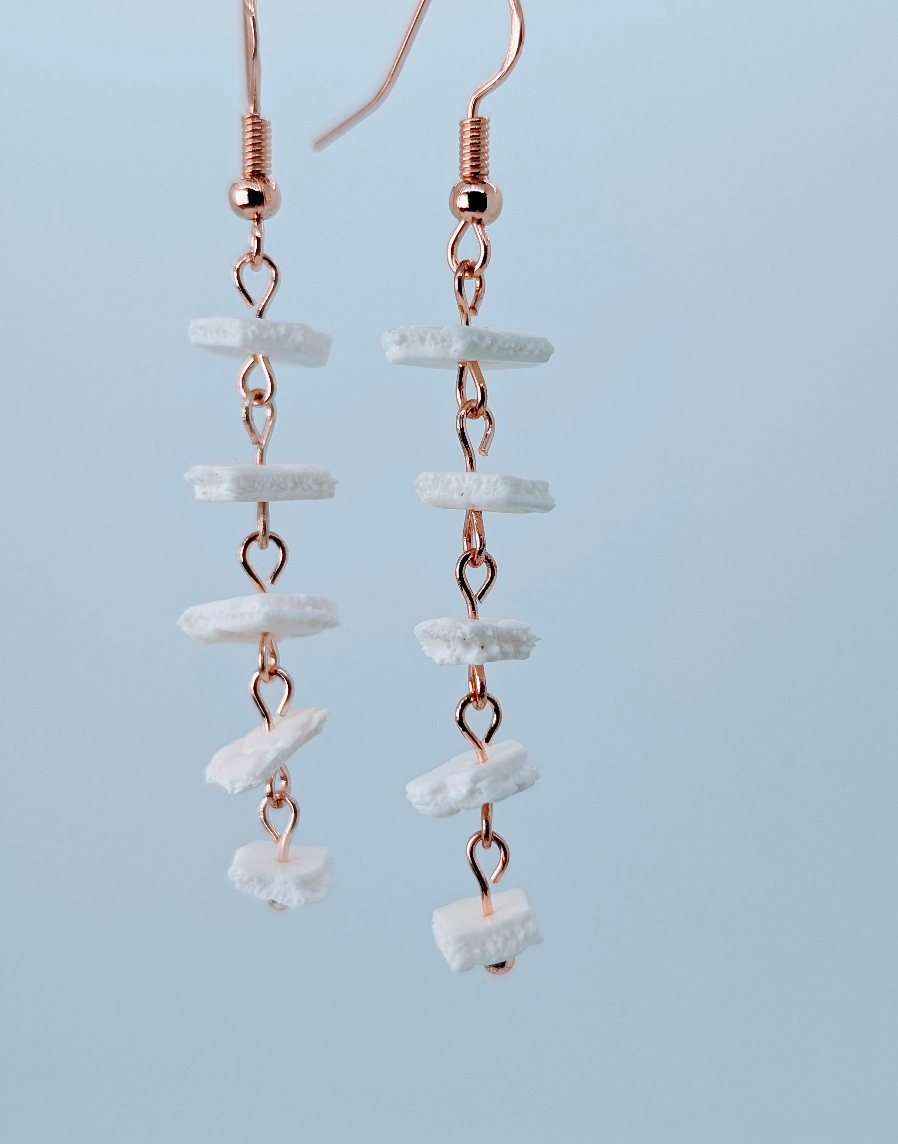 Armadillo Scute Terrace Earrings - Terraced Elegance of the Armored Earth