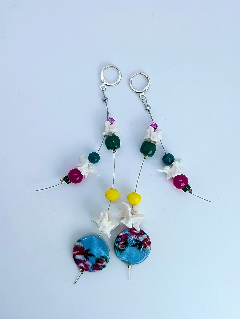 Burmese Python Vertebrae Illusion Earrings (.925 Silver Plated) | Bone Boutique