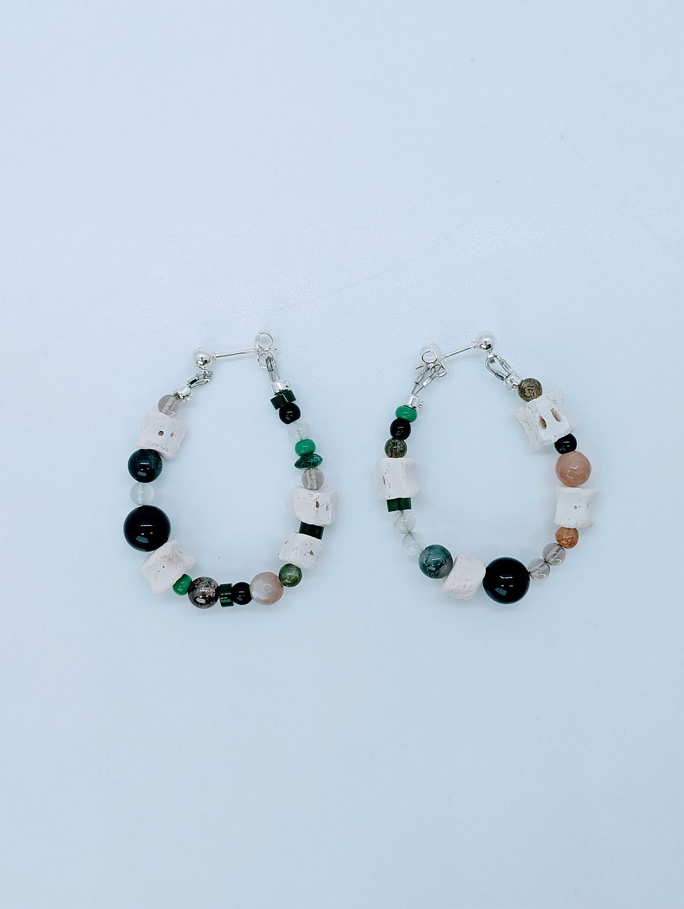 The Legacy Loop: Adolescent Goat & Multi-Stone Huggies Earrings