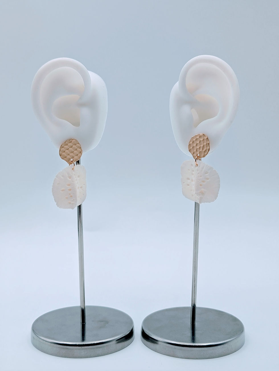 American Alligator Osteoderm Earrings | Gold Geometric Bone Drop Jewelry