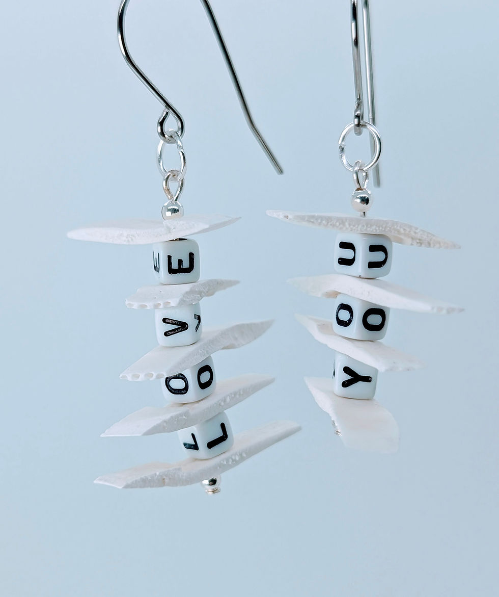 Miniature : Reclaimed Armadillo & Custom Letter Beads