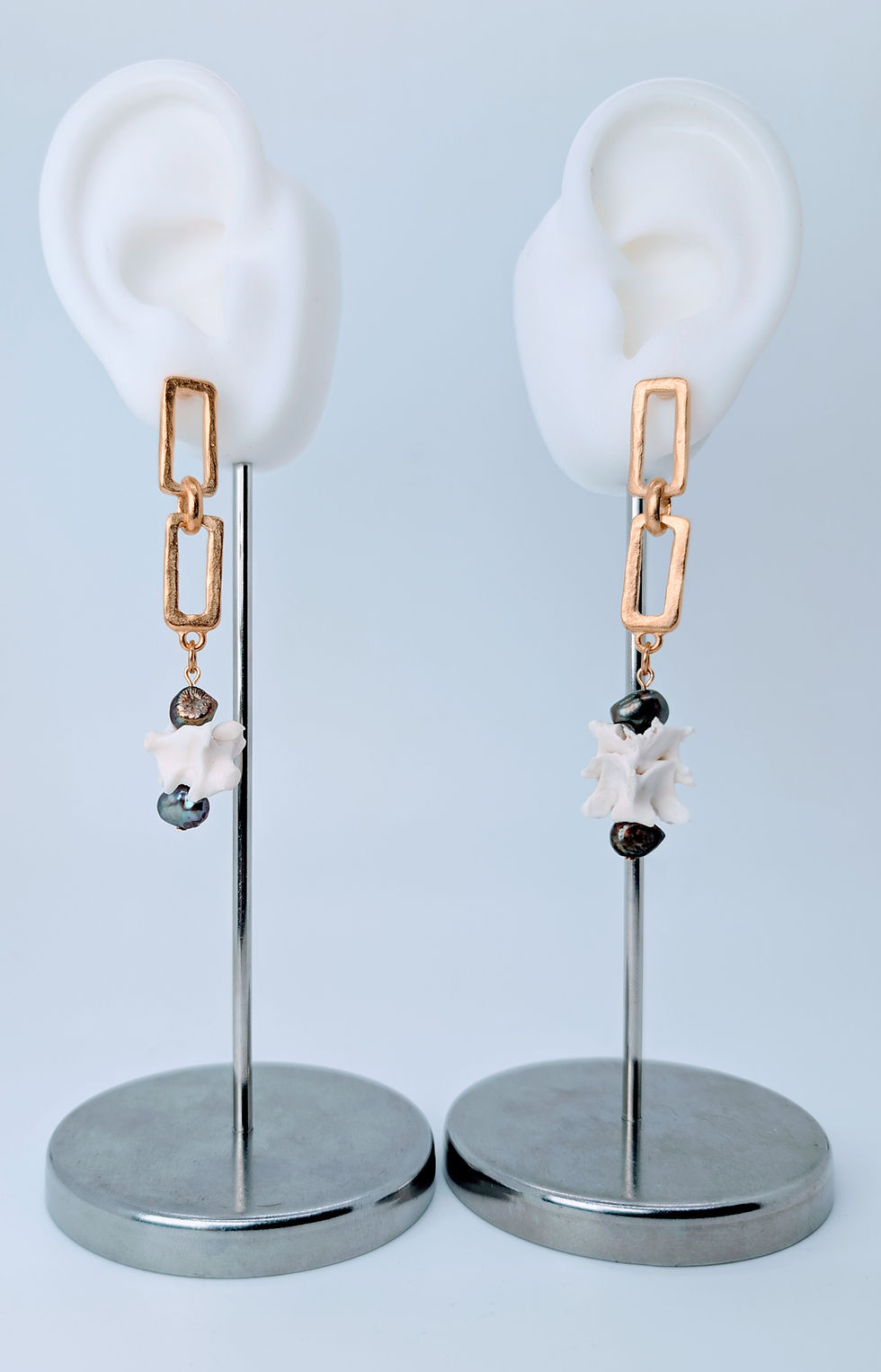 Pathological Everglades Python Vertebrae & Freshwater Pearl Earrings