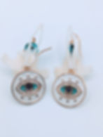 Florida Garfish Bone Evil Eye Earrings | Bone Boutique