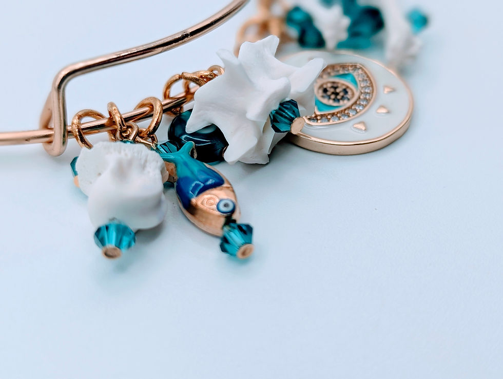 Thumbnail: Bone Charm Bangle Bracelet with Python & Raccoon | Bone Boutique