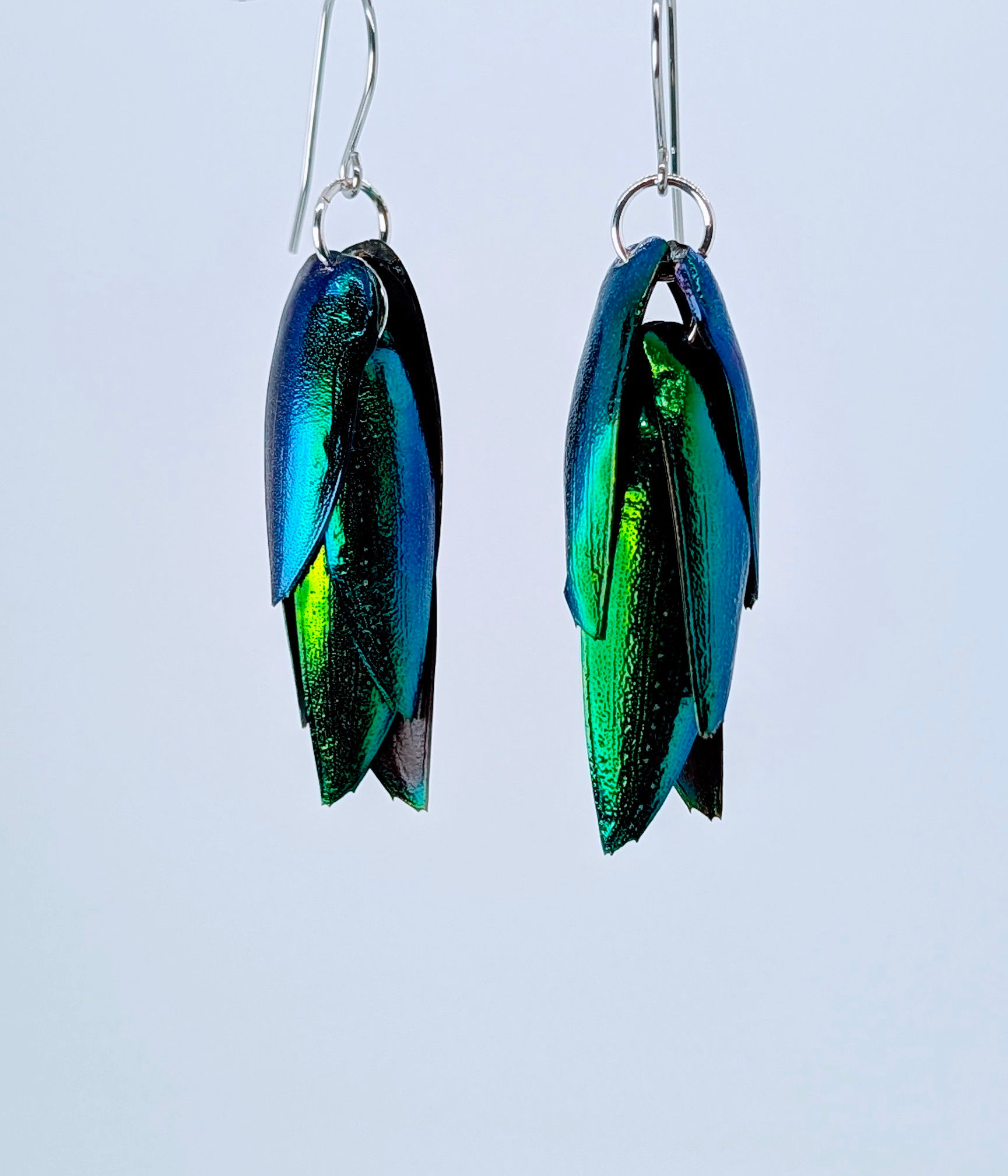 The "Forest Emerald" Earrings: Iridescent Jewel Beetle Wings