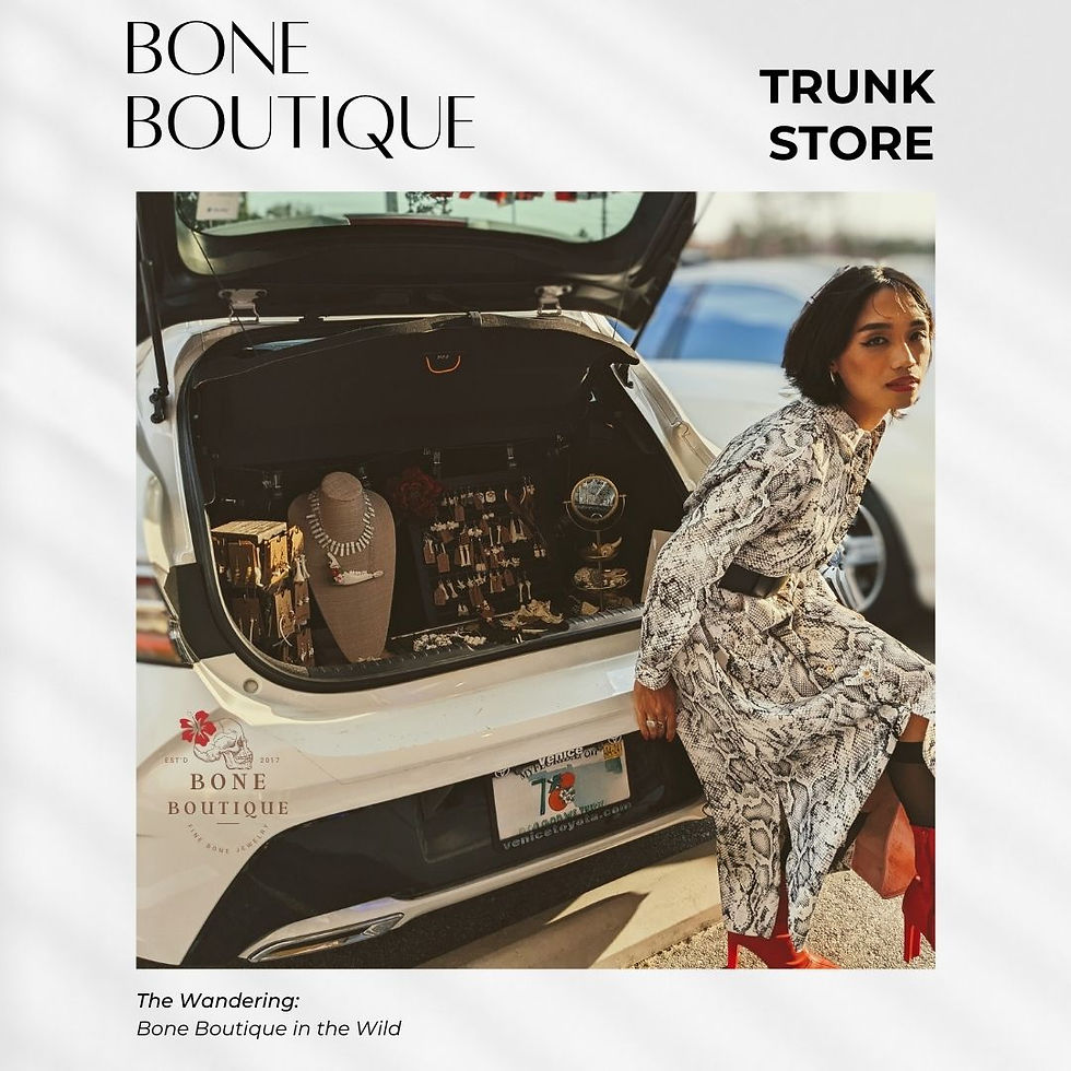 Bone Boutique's Trunk Store ad. North Port Florida Artist Michele Moore