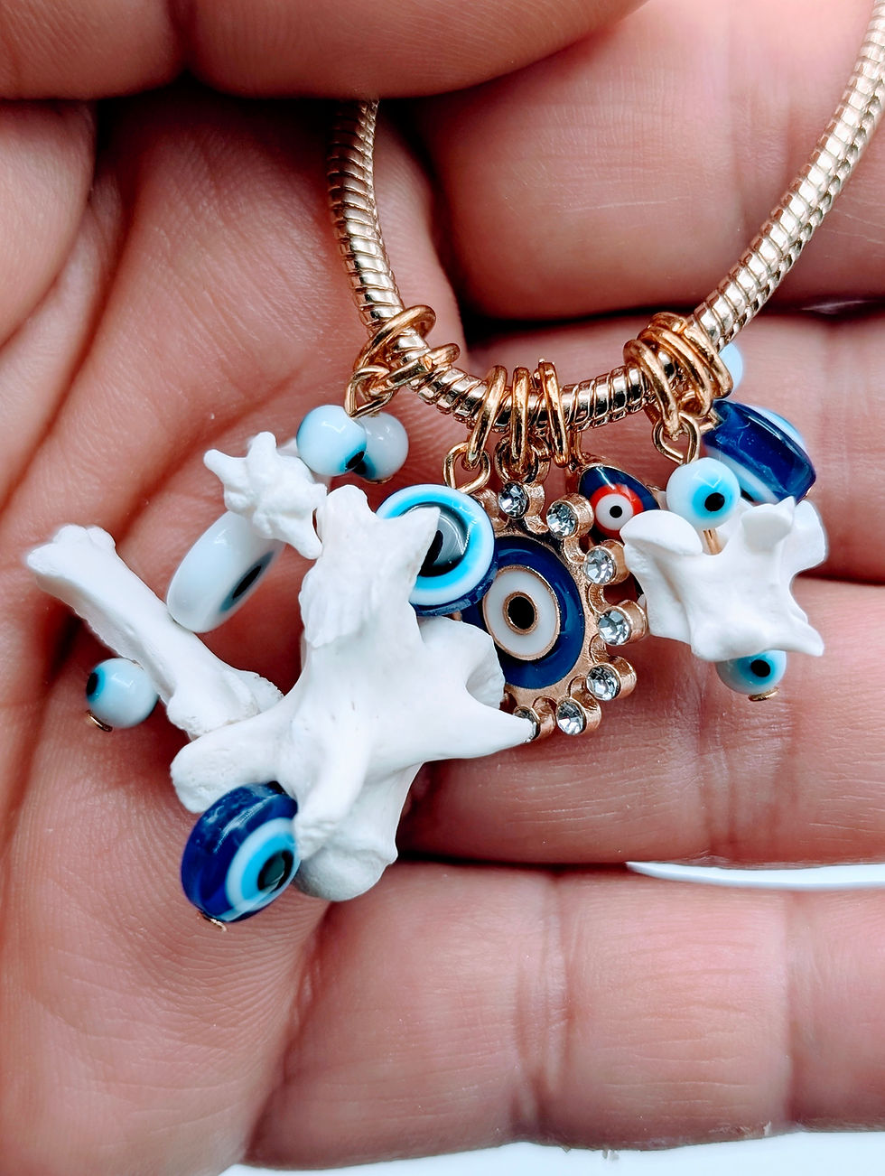 Thumbnail: Bone Charm Snake Chain Bracelet with Python & Turtle