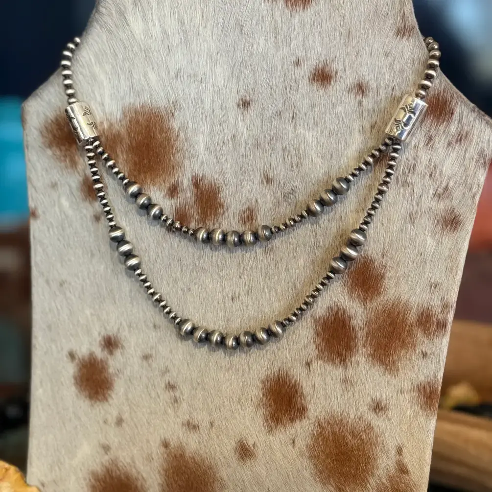 #056 Sterling Pearl Double Strand Necklace