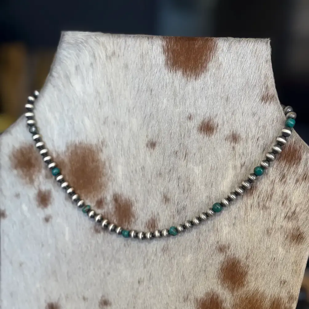 #016 Turquoise Beads with 6mm Sterling Pearls