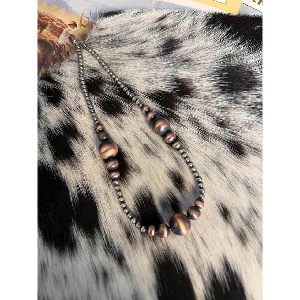 Thumbnail: #115 4mm Sterling Pearls & Graduated Copper Pearls