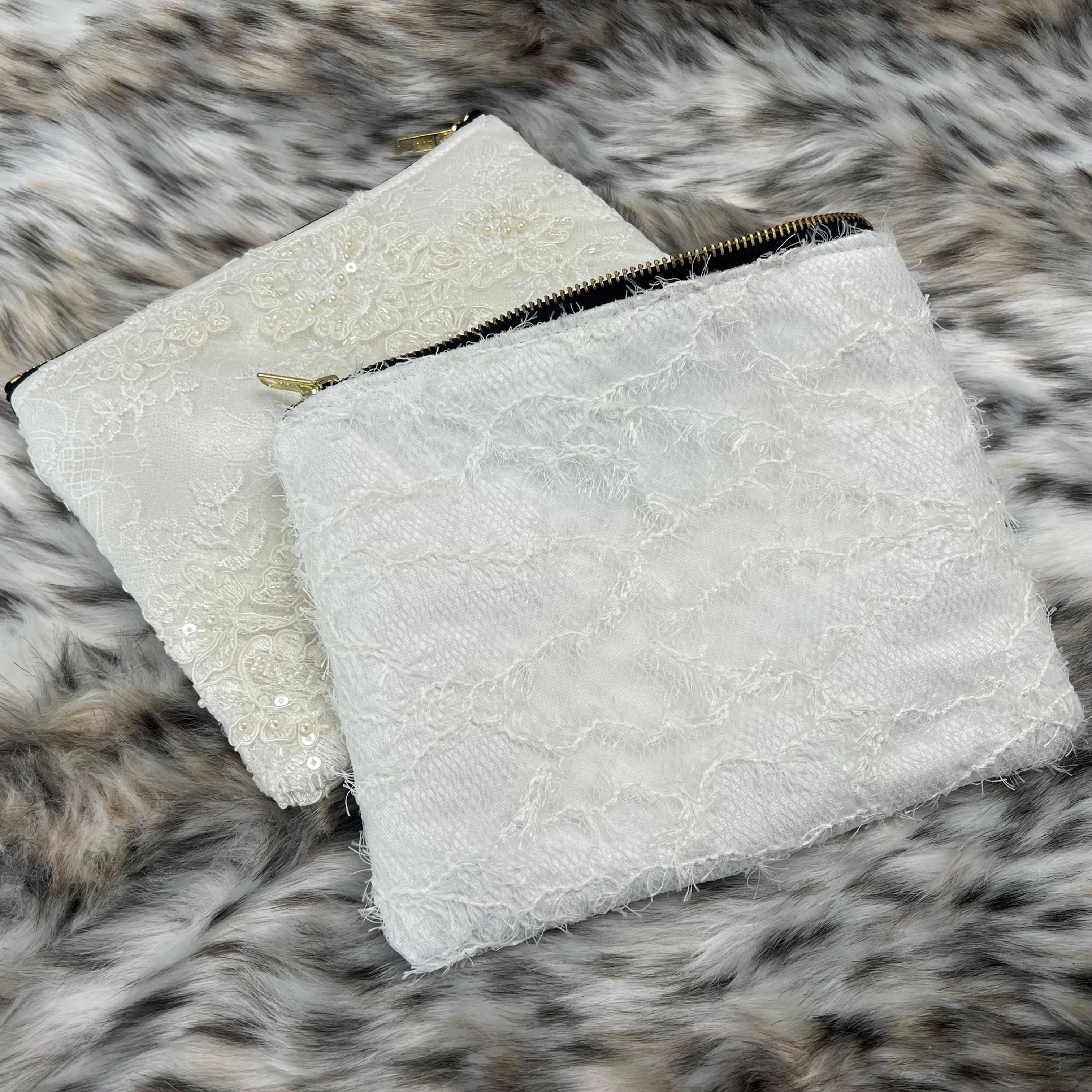 Glitter Tulle Silver Makeup Bag