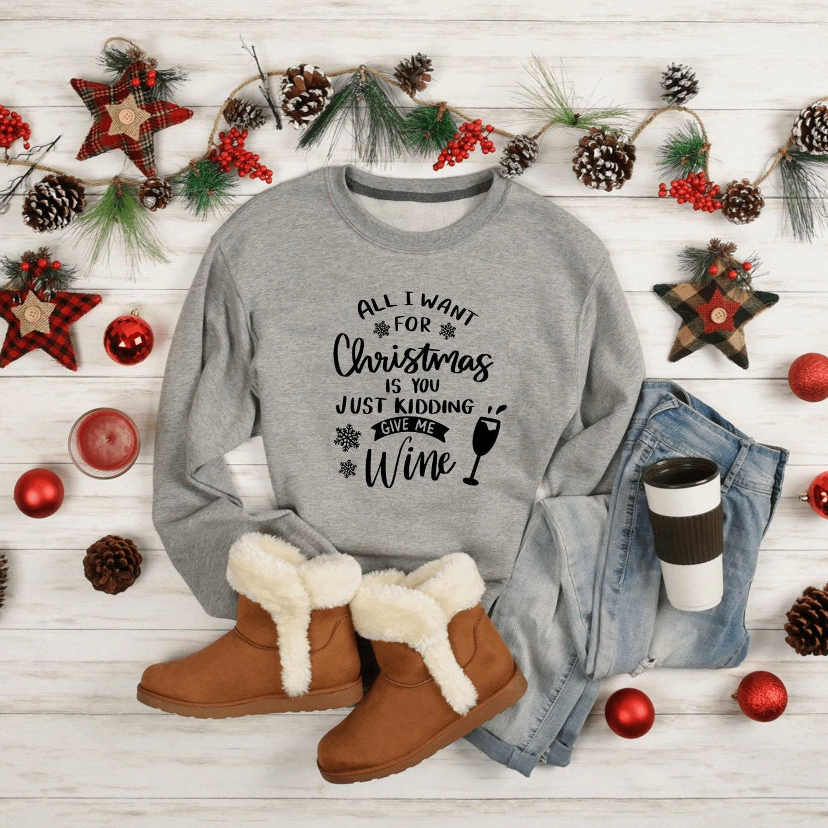 Funny Christmas Wine Sweater, T-shirt, or Sweatshirt from 15.99
