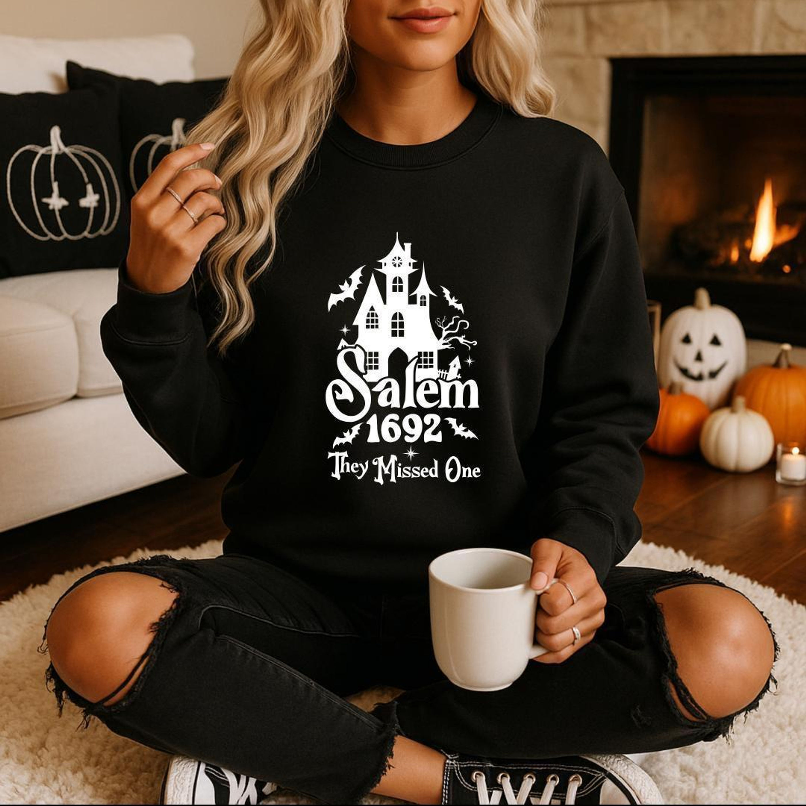 Halloween Sweatshirt Salem 1692 They Missed One: True Crime Documentary Theme -