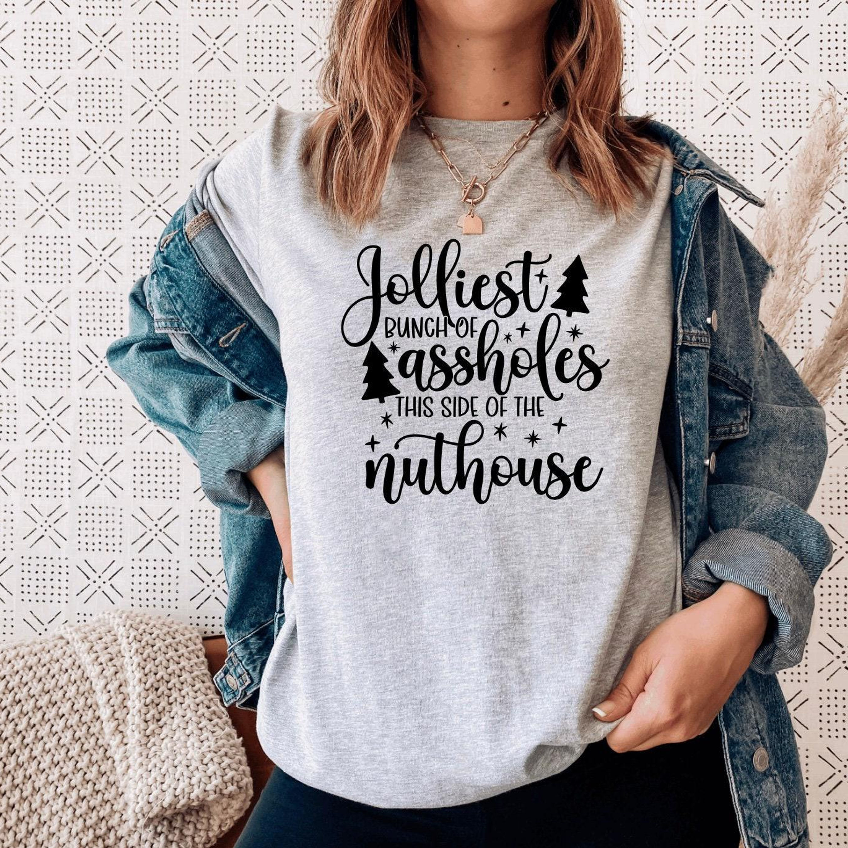 Funny Christmas shirt - Jolliest Bunch Of A-Holes T-shirt - Tacky Xmas Humor,