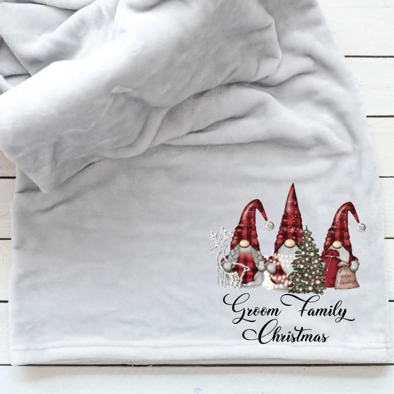 Christmas Blanket -Gonk family name blanket - Free personalisation