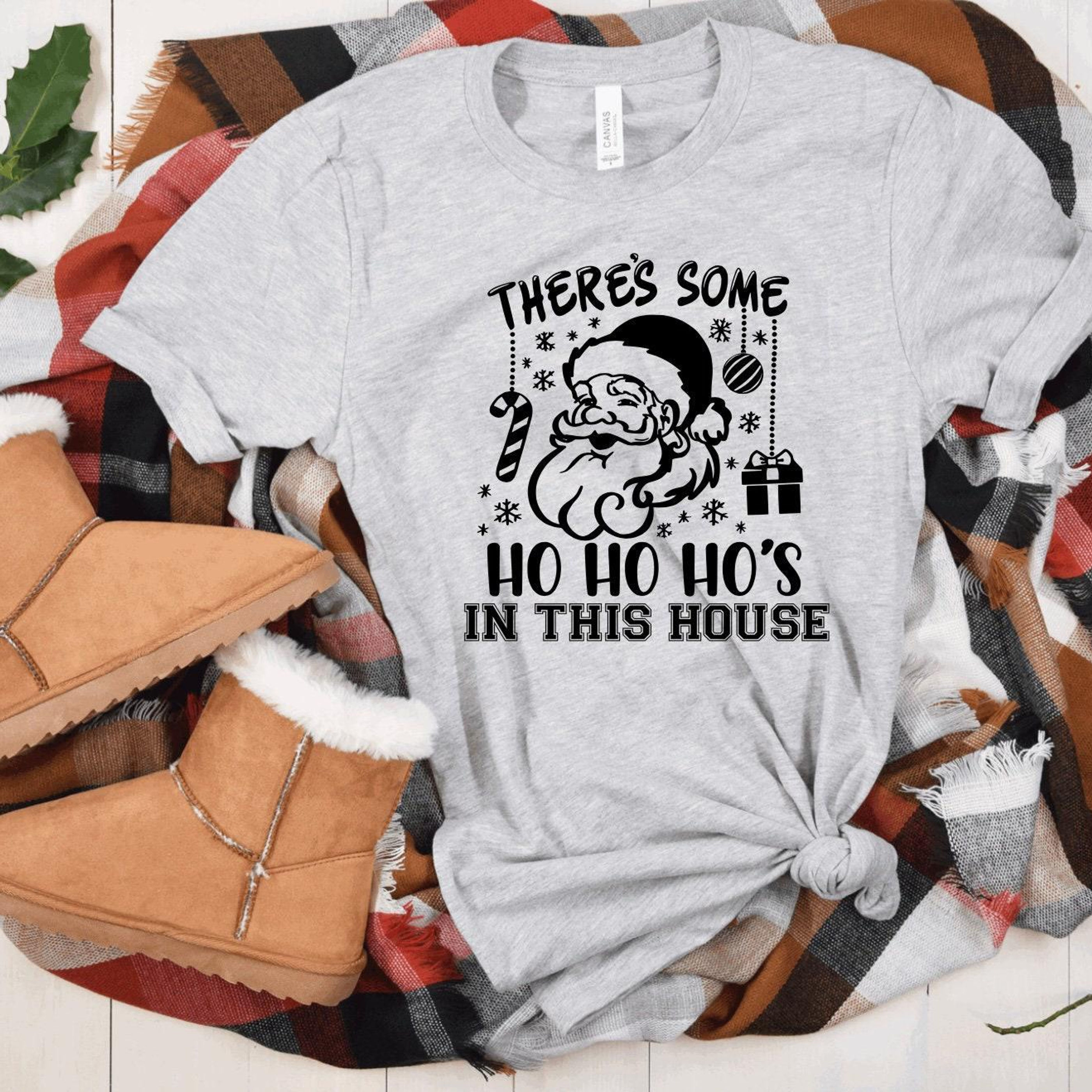 Funny 'Ho Ho Hos' Christmas T-Shirt, Tacky Holiday Jumper