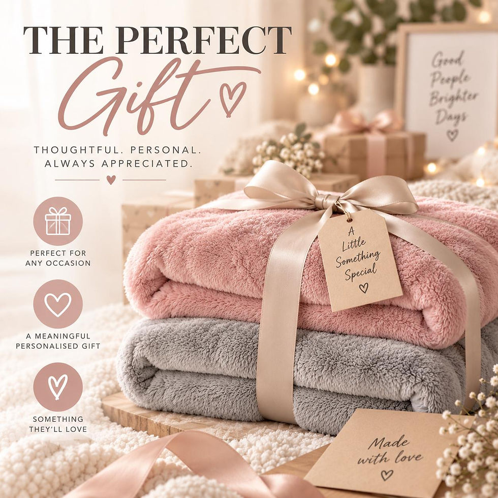 Thumbnail: Personalised Gnome Couple Christmas Blanket - Cozy Couples Name Blanket - Free